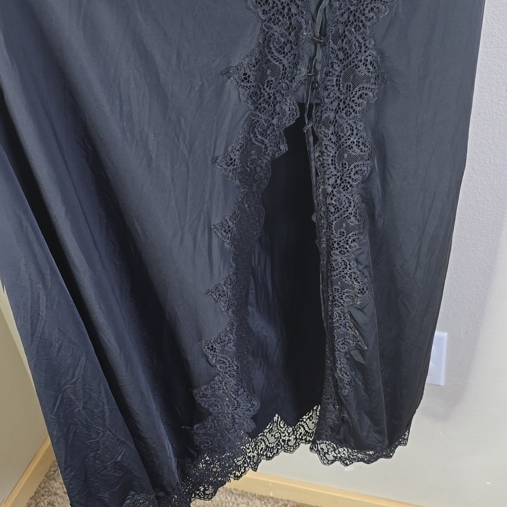 Rhonda Shear Maxi Gown alegant Black Whimsigoth Lace Dress Open Slid 1X. - Picture 4 of 11